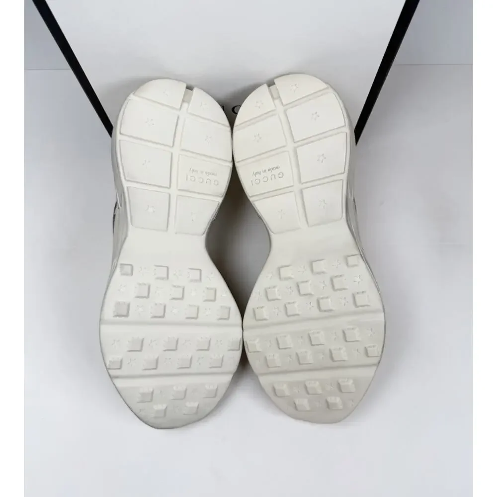 Size 14US - Gucci Rhyton Distressed Ivory Leather Sneakers NEW - Picture 7 of 9